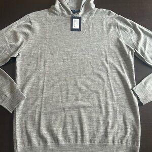 NWT Peter Millar Gray hoodie Sweater custom crafted merino wool new small men’s